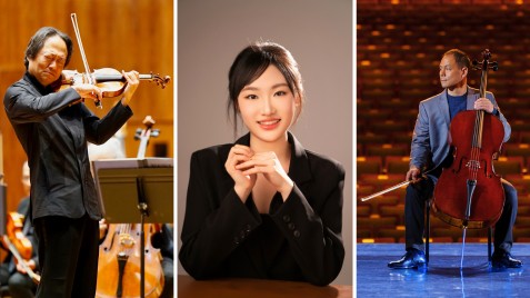 Two men performing onstage