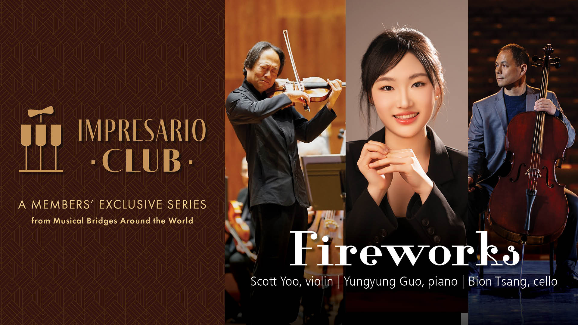 Fireworks Concert Graphic apart of Musical Bridges Around the World's Impresario Club Membership Concert Series