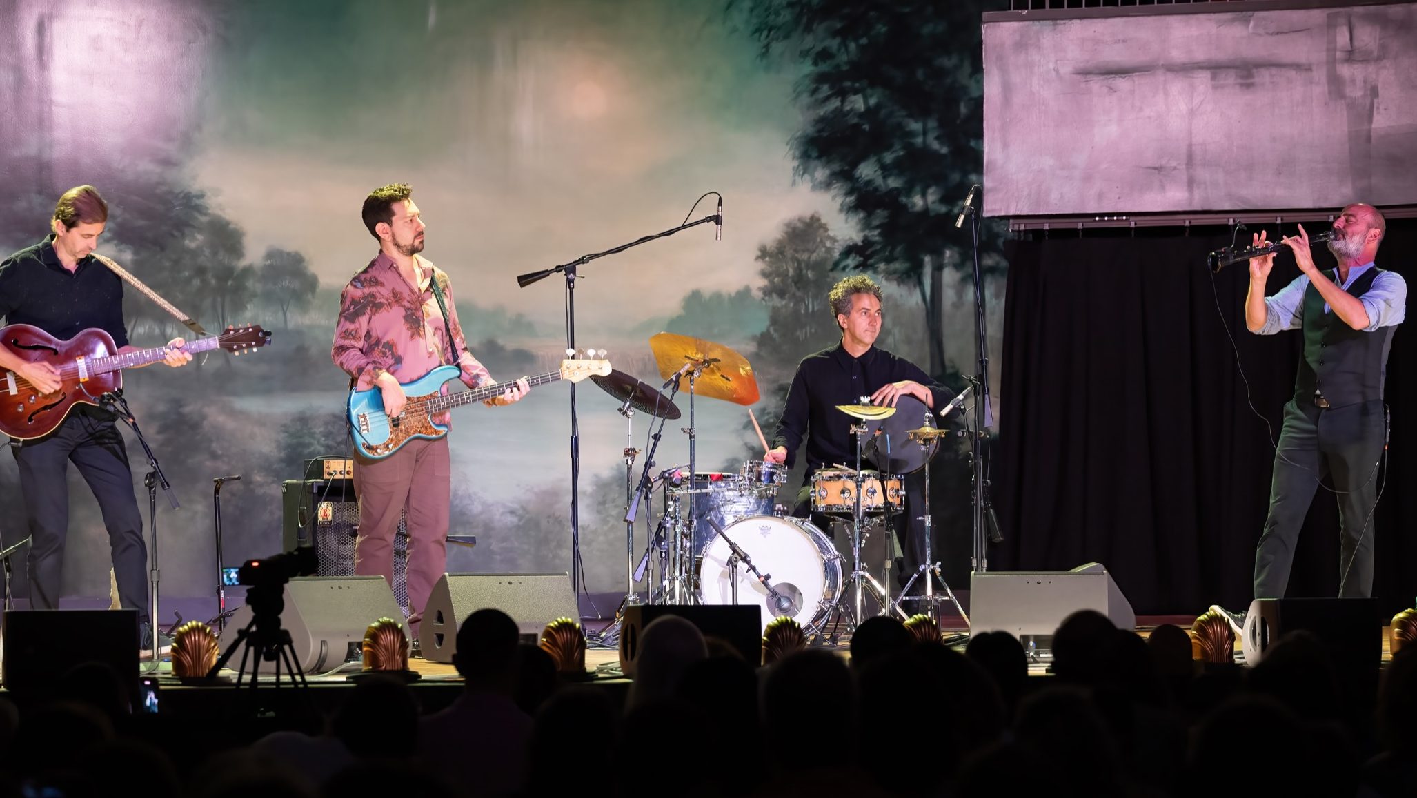 Duo Baldo comedy ensemble performs in the San Fernando Cathedral